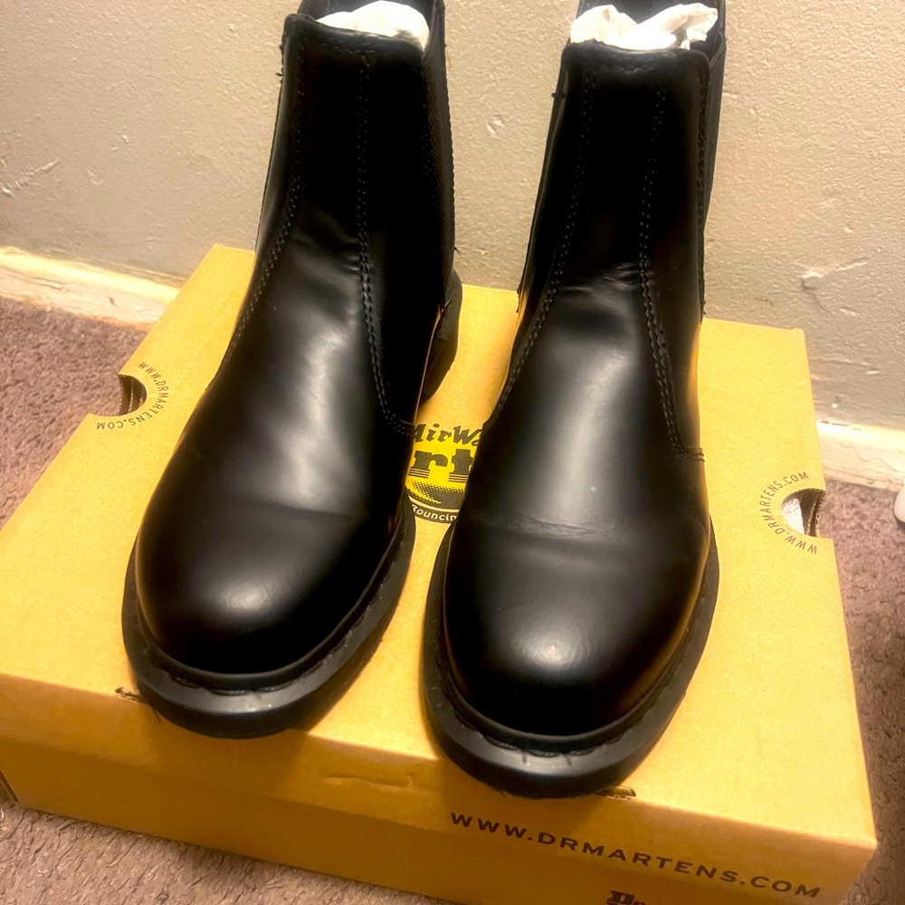 Gently worn Dr Marten boots black on black